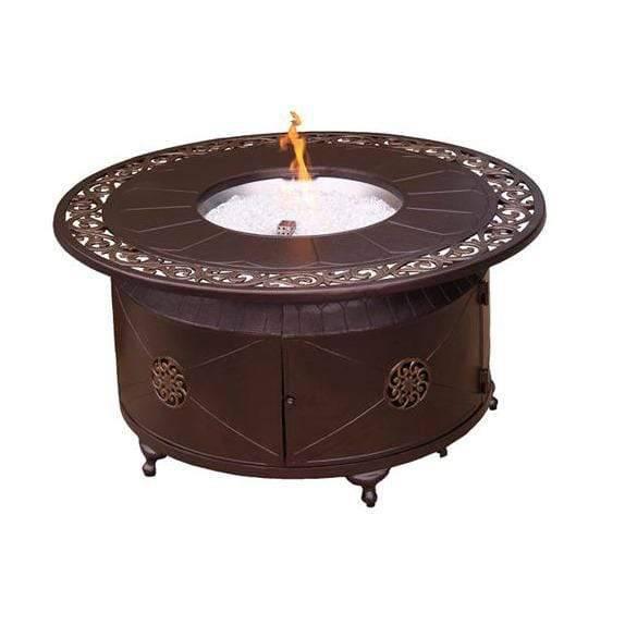 AZ Patio Heaters Circular Cast Aluminum Firepit with Lid - Fire Pit Stock
