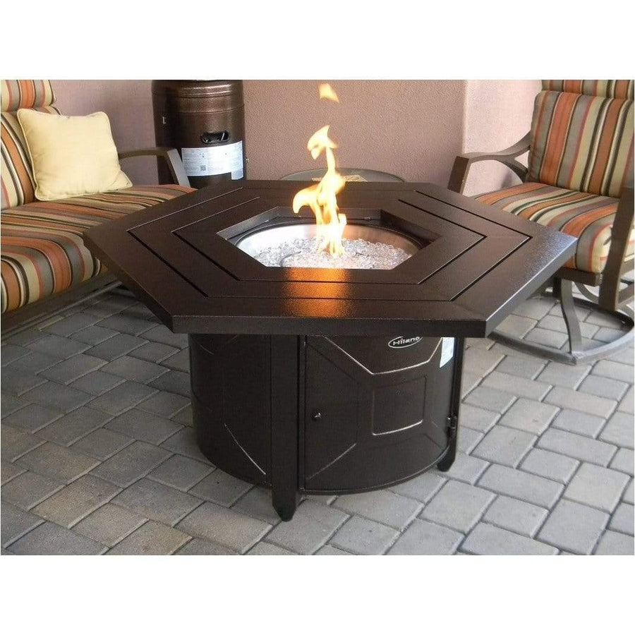 AZ Patio Heaters Hammered Bronze Hexagon Fire Pit - Fire Pit Stock