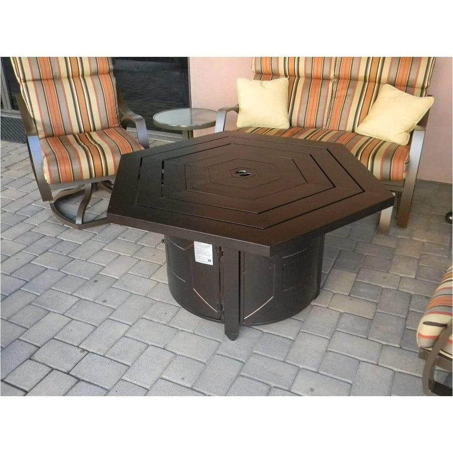 AZ Patio Heaters Hammered Bronze Hexagon Fire Pit - Fire Pit Stock