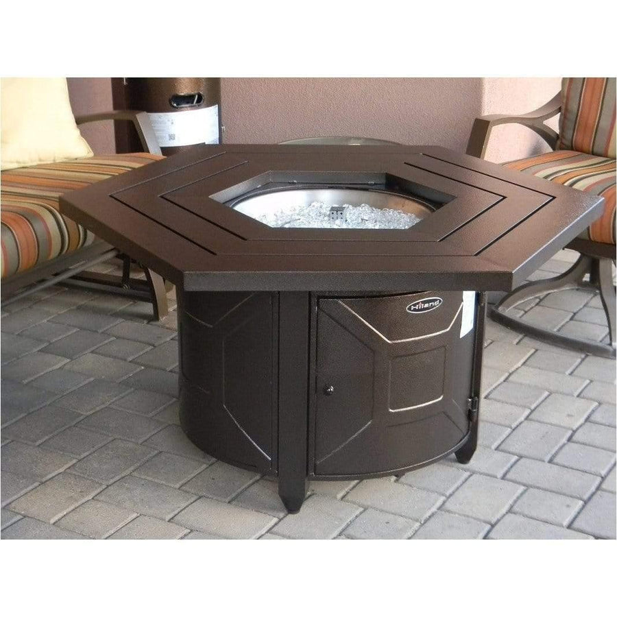 AZ Patio Heaters Hammered Bronze Hexagon Fire Pit - Fire Pit Stock
