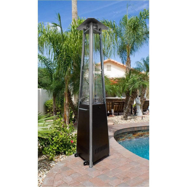 Natural Gas Tall Outdoor Patio Heater Hammered Bronze Highland