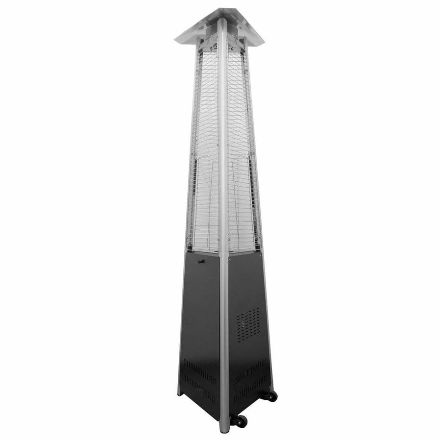 AZ Patio Heaters Hiland Tall Commercial Triangle Glass Tube Heater - Fire Pit Stock