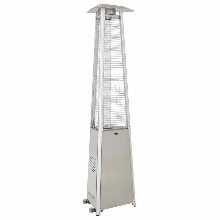 AZ Patio Heaters Hiland Tall Commercial Triangle Glass Tube Heater - Fire Pit Stock