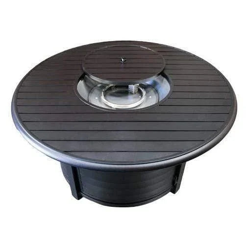 AZ Patio Heaters Round Slatted Cast Aluminum Fire Pit - Fire Pit Stock