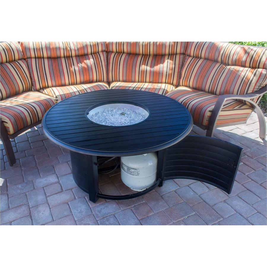 AZ Patio Heaters Round Slatted Cast Aluminum Fire Pit - Fire Pit Stock