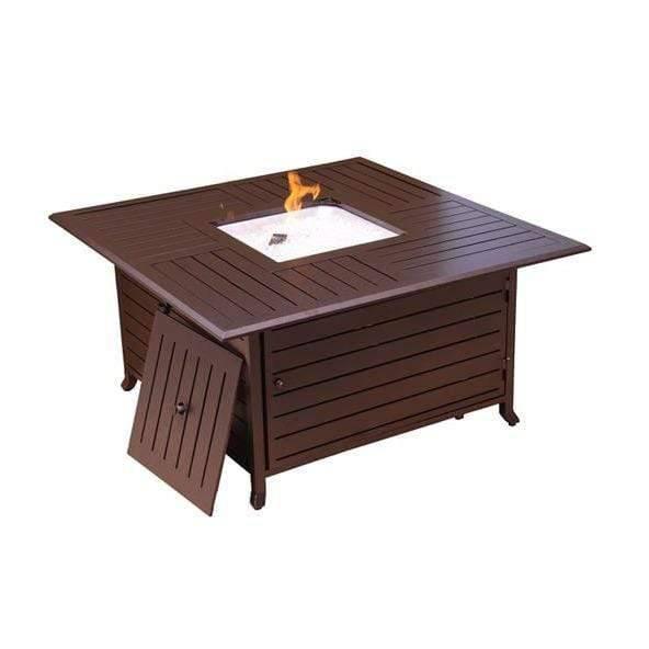 AZ Patio Heaters Square Extruded Aluminum Firepit with Lid - Fire Pit Stock