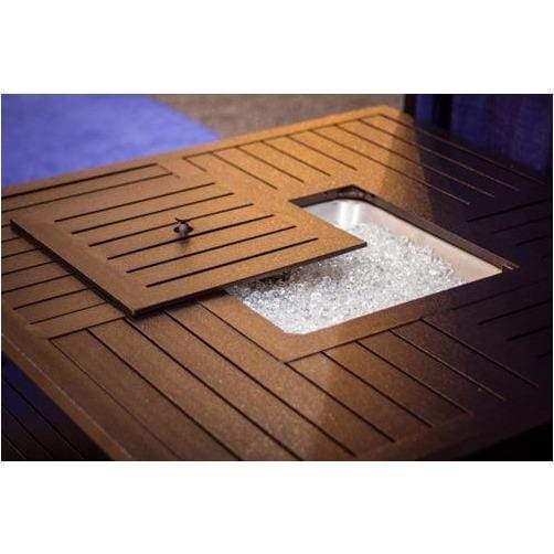 AZ Patio Heaters Square Extruded Aluminum Firepit with Lid - Fire Pit Stock