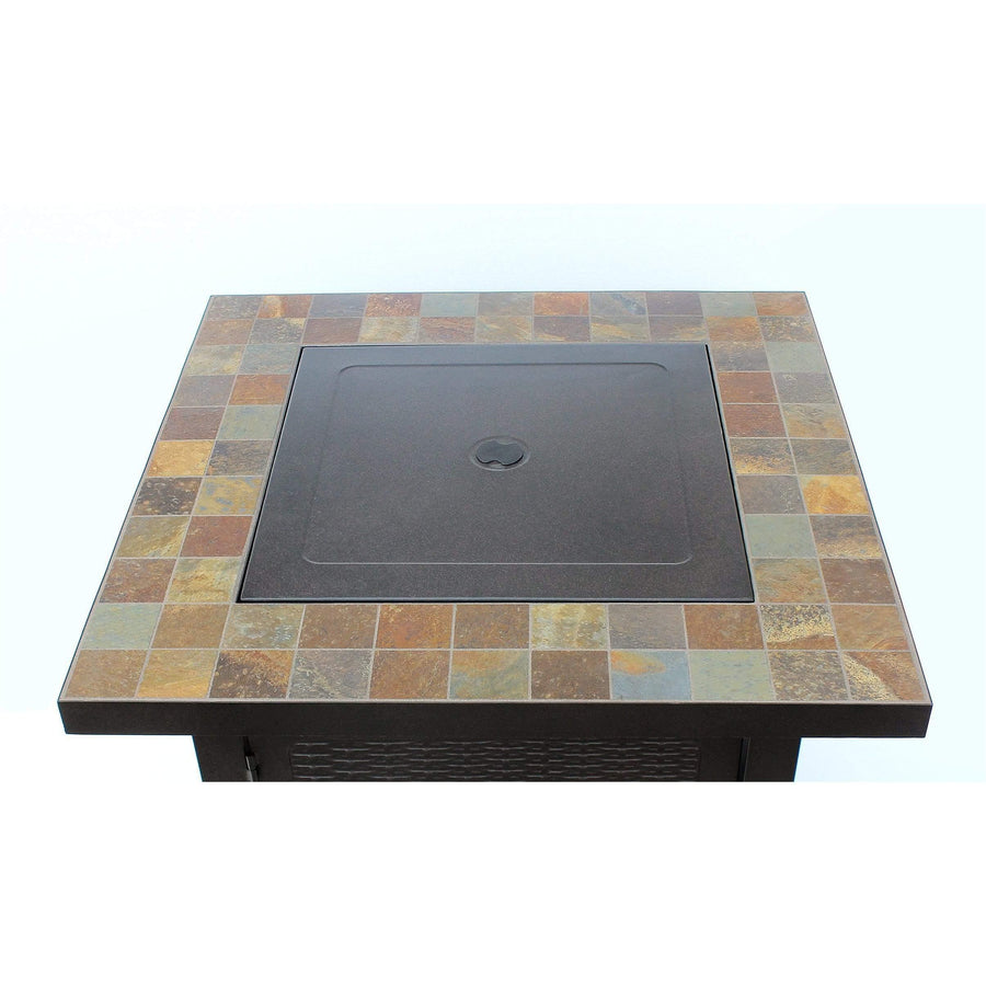 AZ Patio Heaters Square Slate Fire Pit in Bronze - Fire Pit Stock