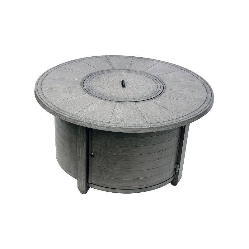 Brushed Wood Round Fire Pit - Fire Pit Stock