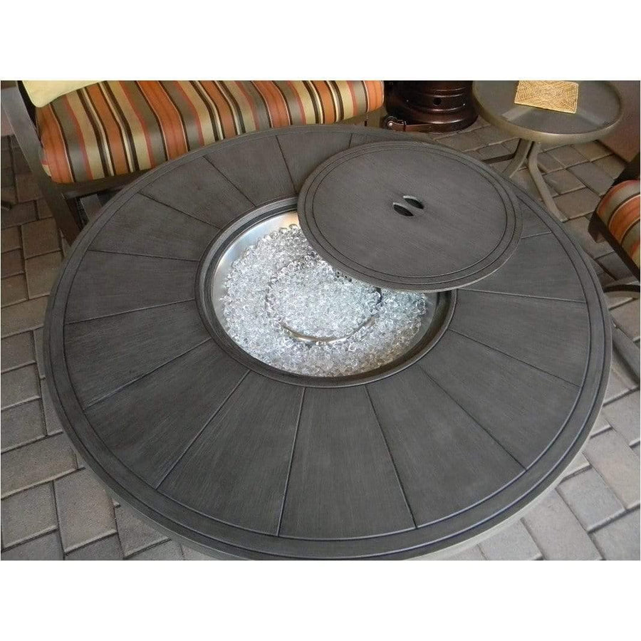 Brushed Wood Round Fire Pit - Fire Pit Stock