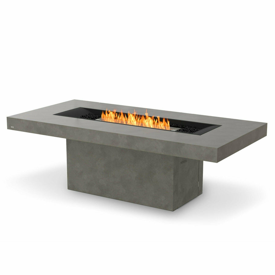 EcoSmart Fire - Gin 90" (Dining) Rectangular Concrete Fire Pit Table - Fire Pit Stock