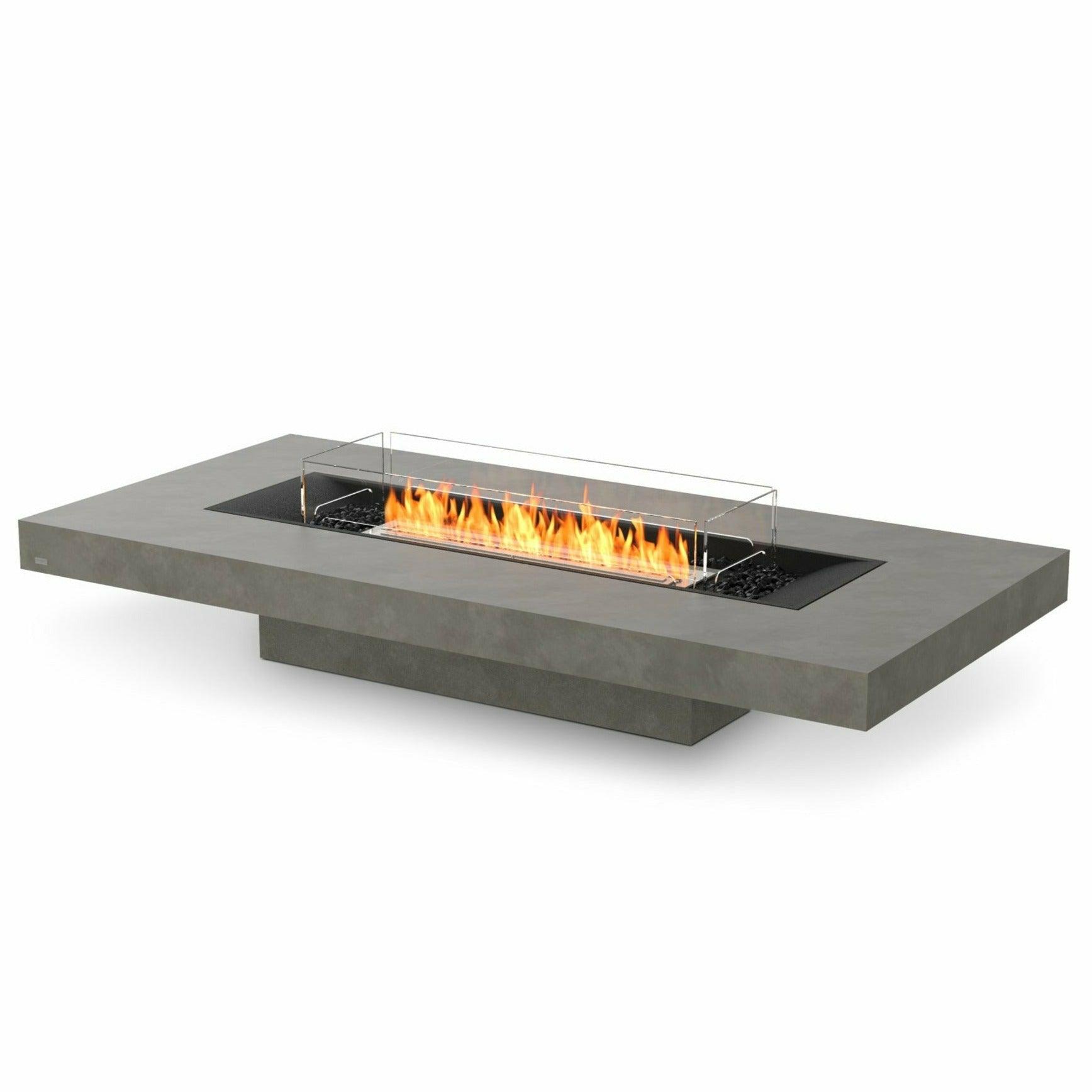 EcoSmart Fire - Gin 90"(Low) Rectangular Concrete Fire Pit Table - Fire Pit Stock