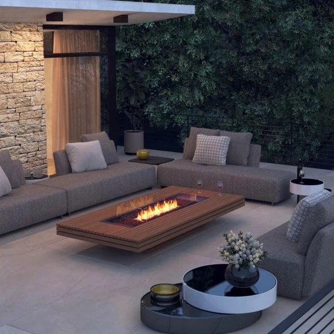 EcoSmart Fire - Gin 90"(Low) Rectangular Concrete Fire Pit Table - Fire Pit Stock