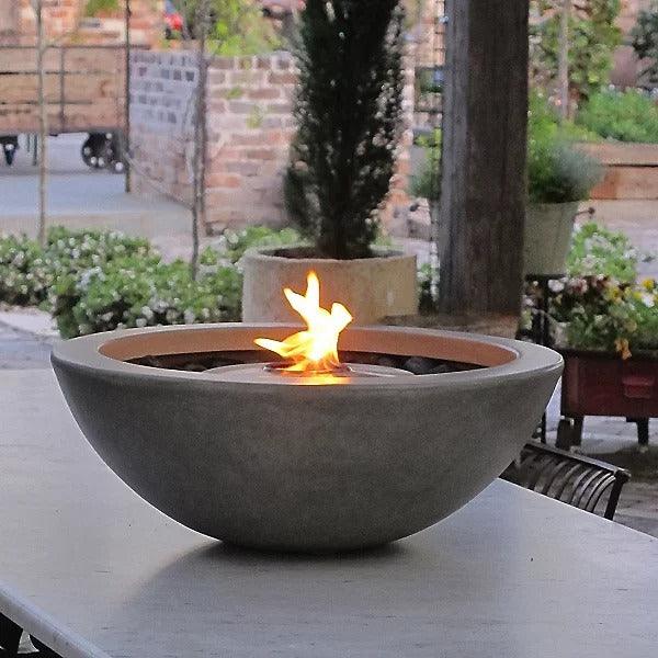 EcoSmart Fire - Mix 600 Bioethanol Freestanding Round Concrete Fire Pit Bowl - Fire Pit Stock