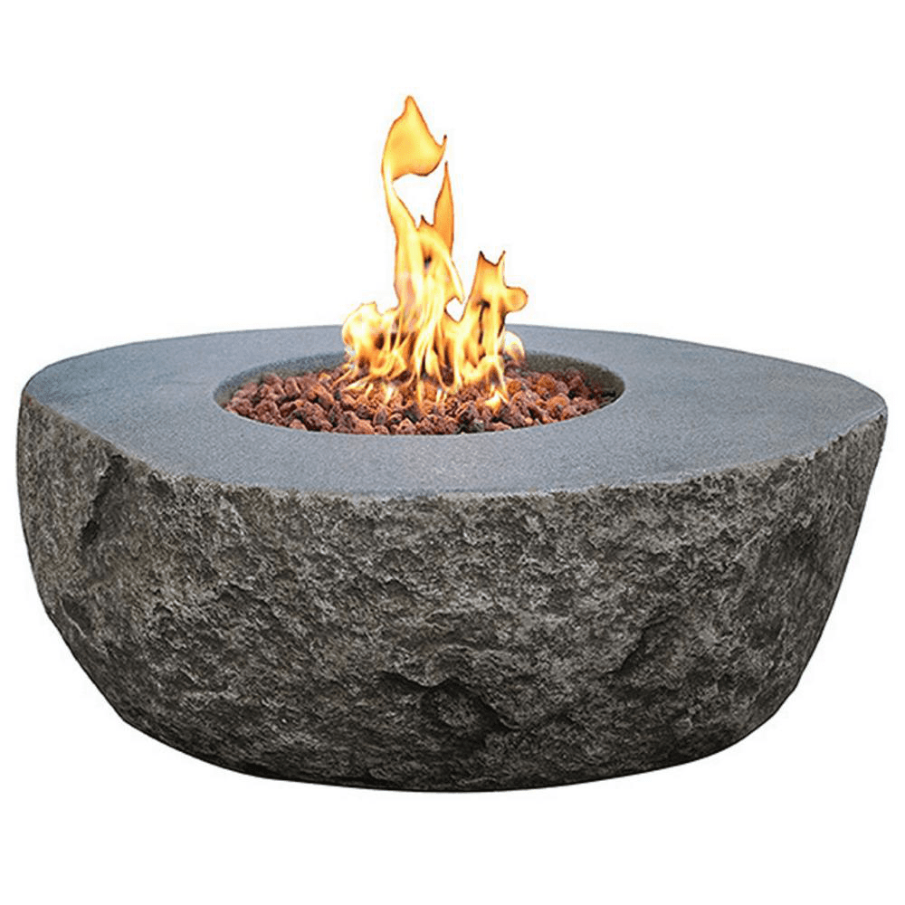 Elementi - Boulder Round Concrete Fire Pit Table OFG110 - Fire Pit Stock