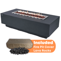 Thumbnail for Elementi - Granville Rectangular Concrete Fire Pit Table OFG121 - Fire Pit Stock