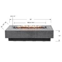 Thumbnail for Elementi - Hampton Rectangle Concrete Fire Pit Table OFG139 - Fire Pit Stock