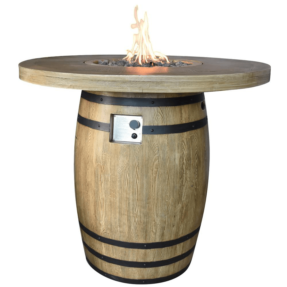 Elementi - Lafite Barrel Fire Pit Table in Liquid Propane OFG225 - Fire Pit Stock