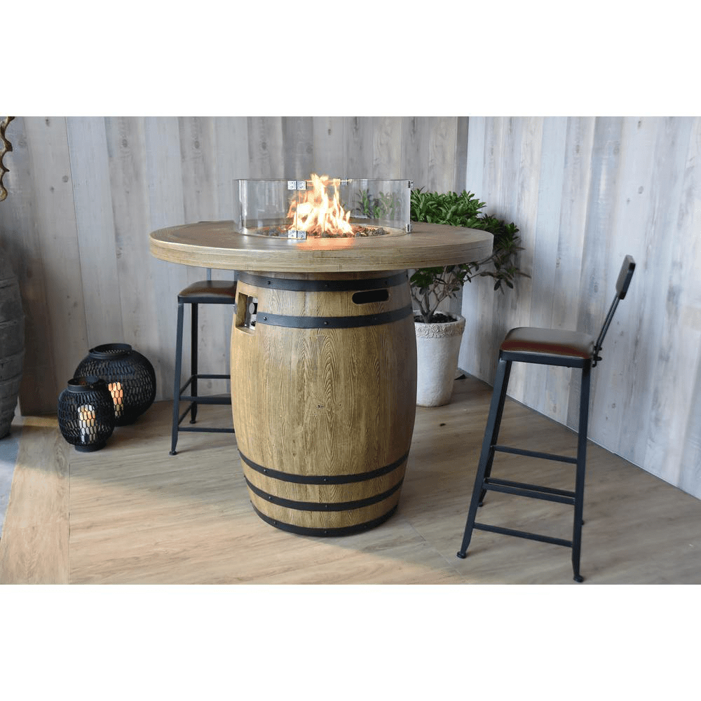 Elementi - Lafite Barrel Fire Pit Table in Liquid Propane OFG225 - Fire Pit Stock