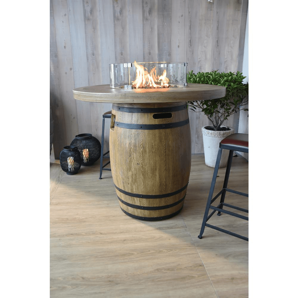 Elementi - Lafite Barrel Fire Pit Table in Liquid Propane OFG225 - Fire Pit Stock