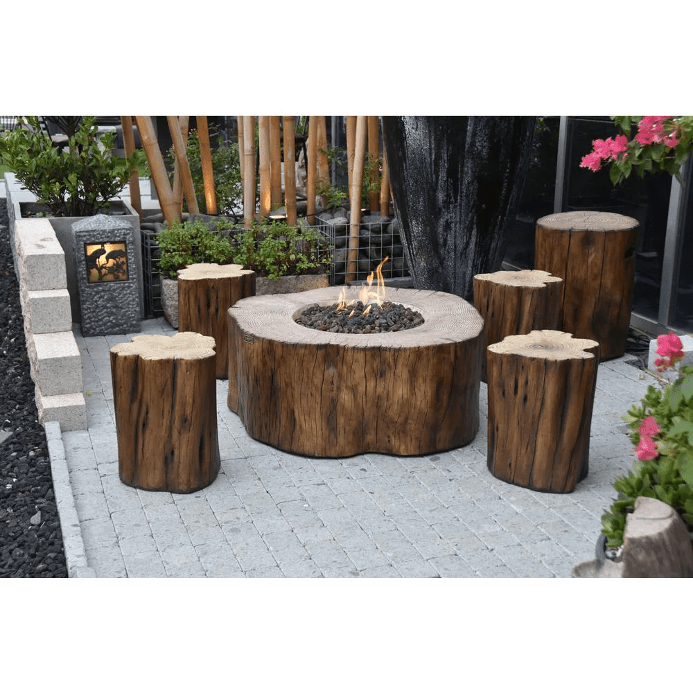 Elementi - Manchester Irregular Round Concrete Fire Pit Table OFG145 - Fire Pit Stock