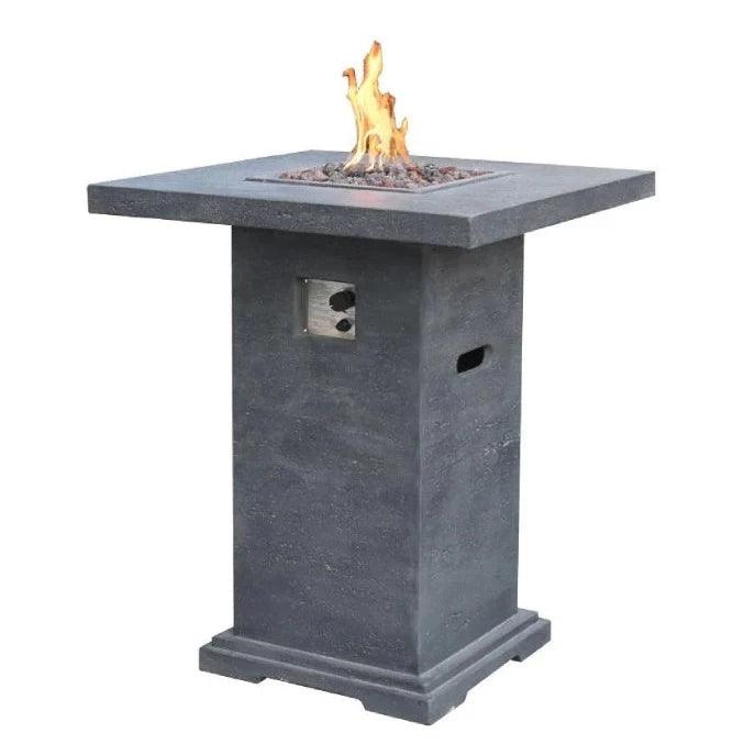 Elementi - Montreal Bar Square Fire Pit Bar Table, Hidden Propane Storage OFG221 - Fire Pit Stock