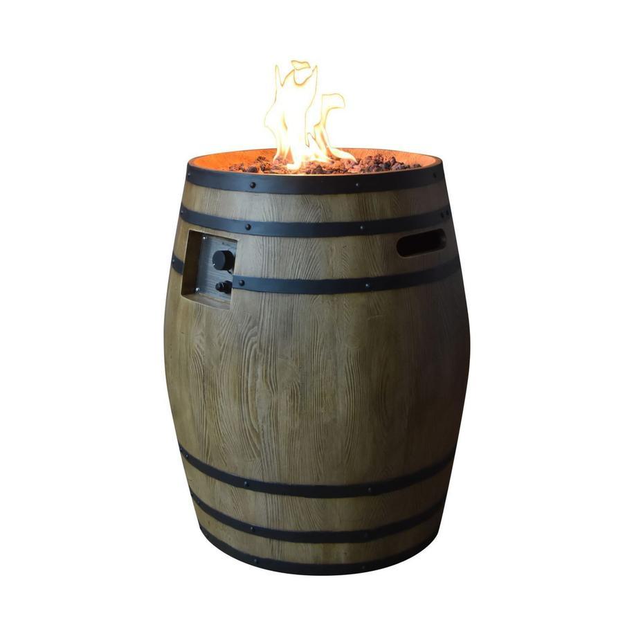 Elementi - Napa Barrel Fire Pit Column, Hidden Propane Storage - OFG615-LP - Fire Pit Stock