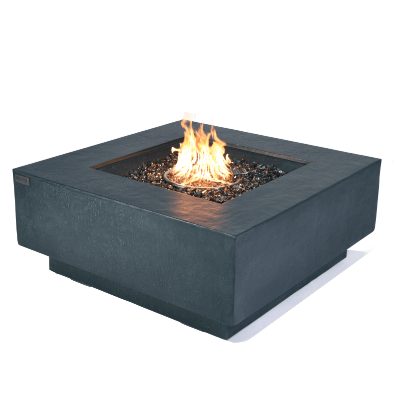 Elementi Plus - Bergen Square Concrete Fire Pit Table - OFG413DG - Fire Pit Stock