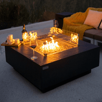 Thumbnail for Elementi Plus - Bergen Square Concrete Fire Pit Table - OFG413DG - Fire Pit Stock