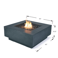 Thumbnail for Elementi Plus - Bergen Square Concrete Fire Pit Table - OFG413DG - Fire Pit Stock