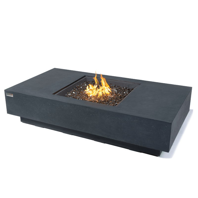 Elementi Plus - Cannes Rectangular Concrete Fire Pit Table - OFG416DG - Fire Pit Stock