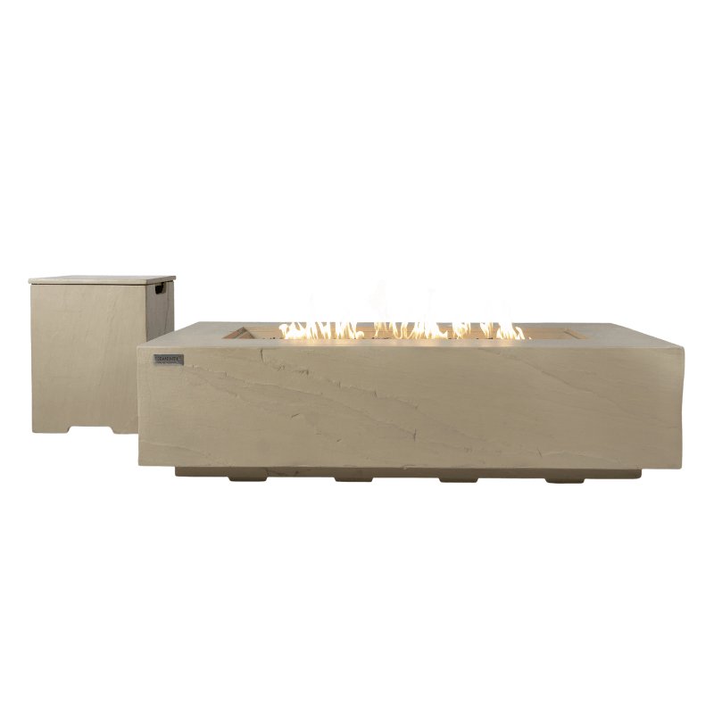 Elementi Plus - Colorado Rectangular Concrete Fire Pit Table - OFG410SY - Fire Pit Stock