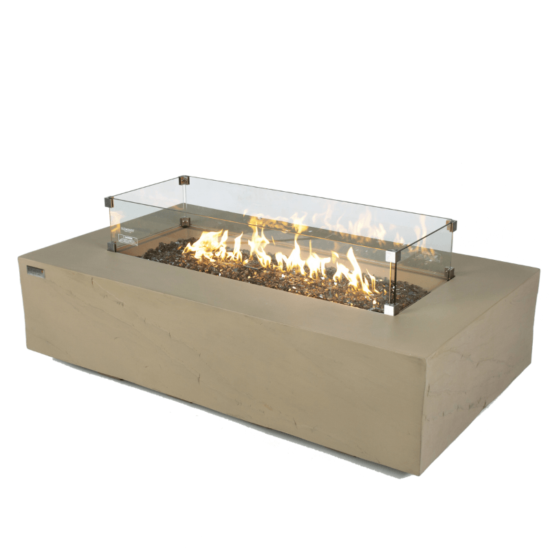 Elementi Plus - Colorado Rectangular Concrete Fire Pit Table - OFG410SY - Fire Pit Stock