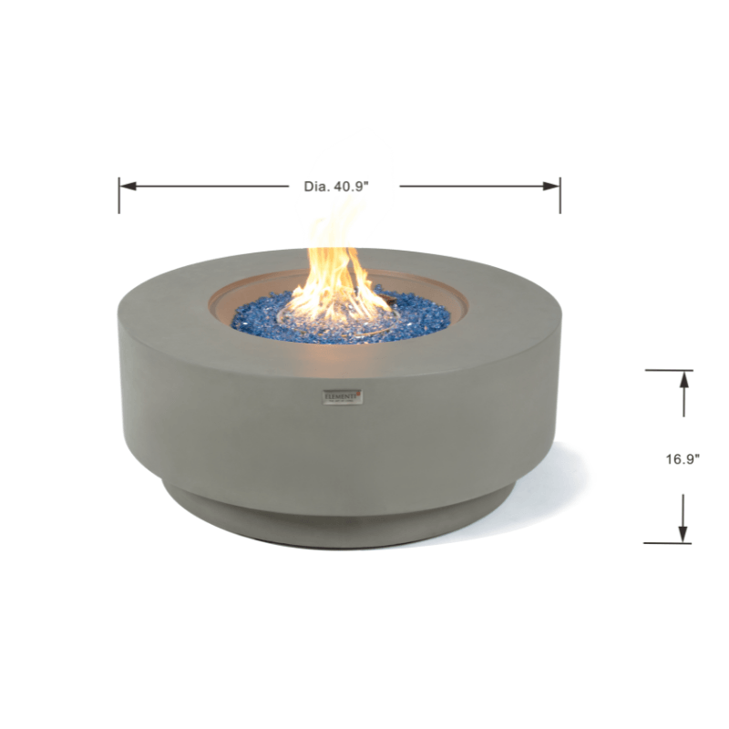 Elementi Plus - Colosseo Round Concrete Fire Pit Table - OFG414LG - Fire Pit Stock