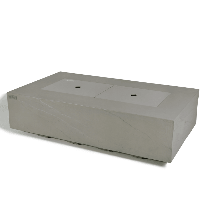 Elementi Plus - Meteora Rectangular Concrete Fire Pit Table - OFG410SG - Fire Pit Stock