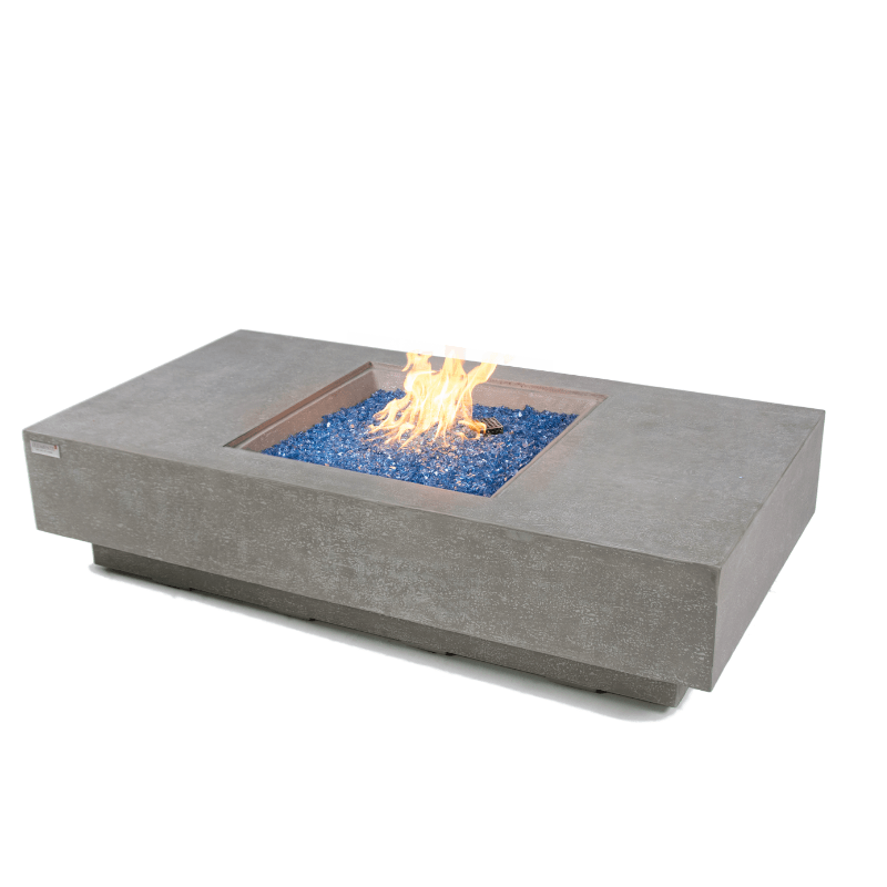 Elementi Plus - Monte Carlo Rectangular Concrete Fire Pit Table - OFG416LG - Fire Pit Stock