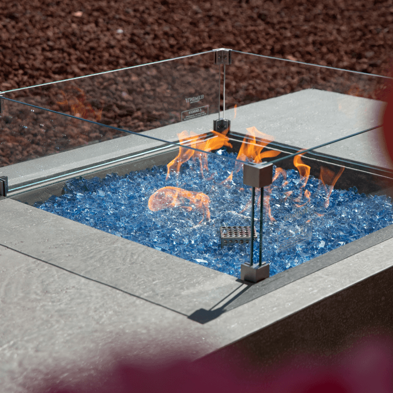 Elementi Plus - Monte Carlo Rectangular Concrete Fire Pit Table - OFG416LG - Fire Pit Stock