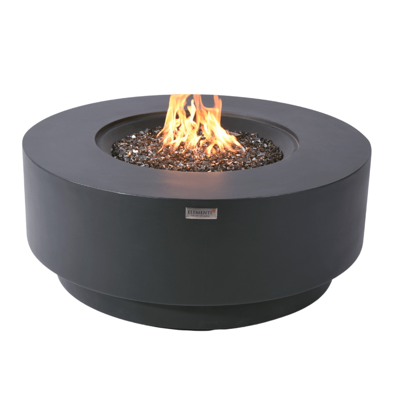 Elementi Plus - Nimes Round Concrete Fire Pit Table - OFG414DG - Fire Pit Stock