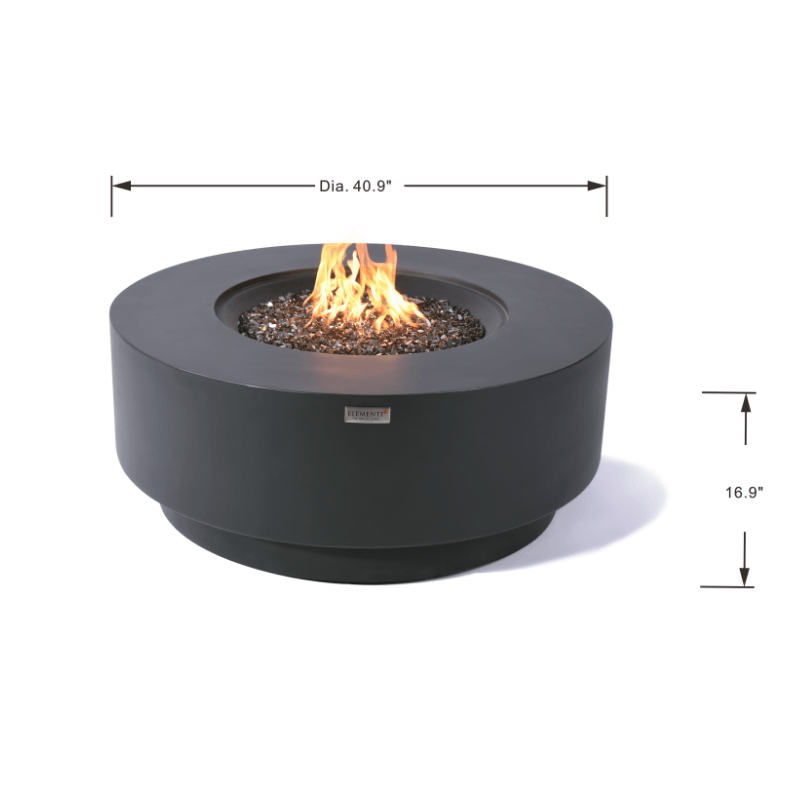 Elementi Plus - Nimes Round Concrete Fire Pit Table - OFG414DG - Fire Pit Stock