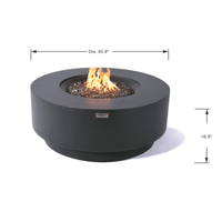 Thumbnail for Elementi Plus - Nimes Round Concrete Fire Pit Table - OFG414DG - Fire Pit Stock