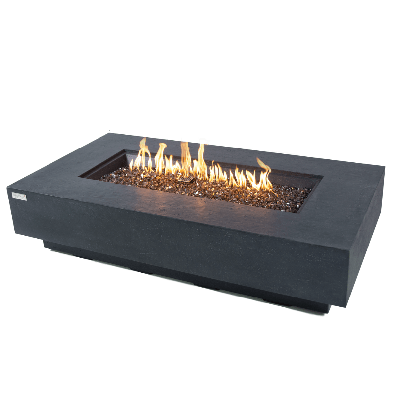 Elementi Plus - Positano Rectangular Concrete Fire Pit Table - OFG415DG - Fire Pit Stock