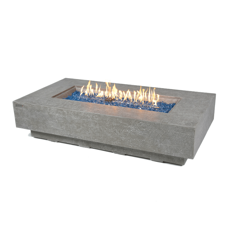 Elementi Plus - Riviera Rectangular Concrete Fire Pit Table - OFG415LG - Fire Pit Stock