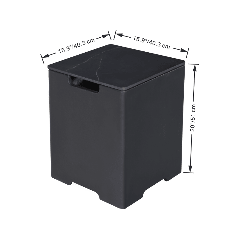 Elementi Plus - Square Marble Porcelain Tank Cover - ONB401BB - Fire Pit Stock