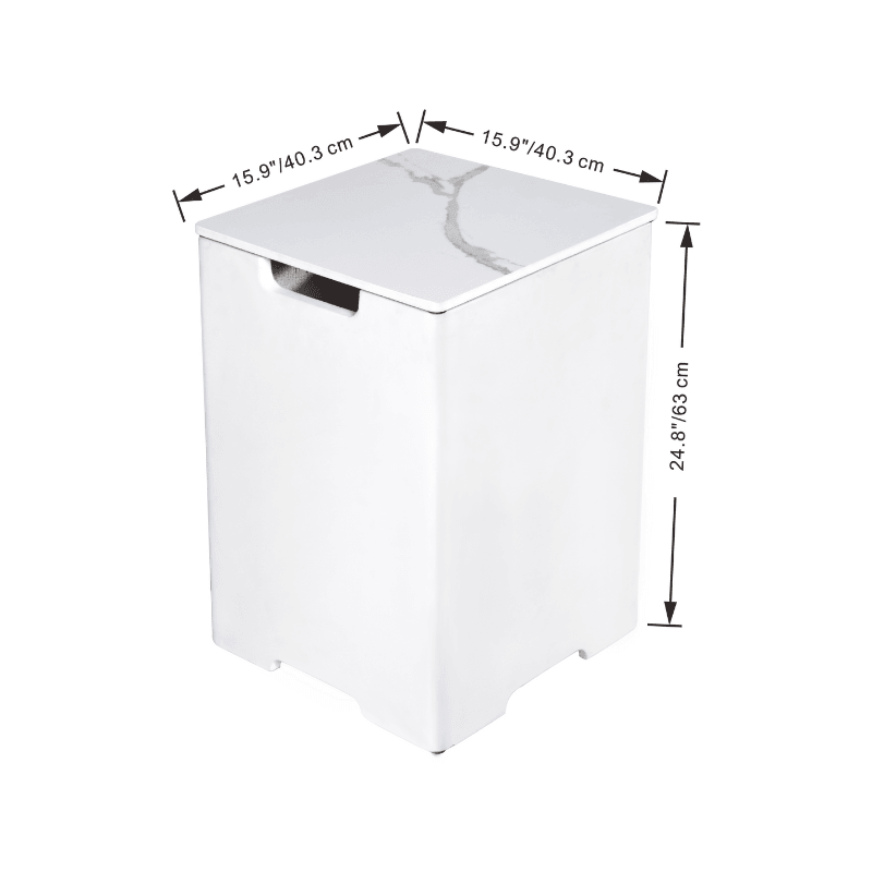 Elementi Plus - Square Marble Porcelain Tank Cover - ONB401BW - Fire Pit Stock