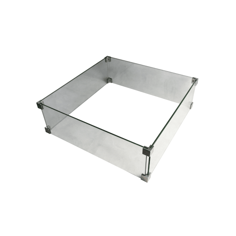 Elementi Plus - Square Wind Screen Accessory for Sofia and Bianco Porcelain Fire Pit Tables - ONC05-004 - Fire Pit Stock