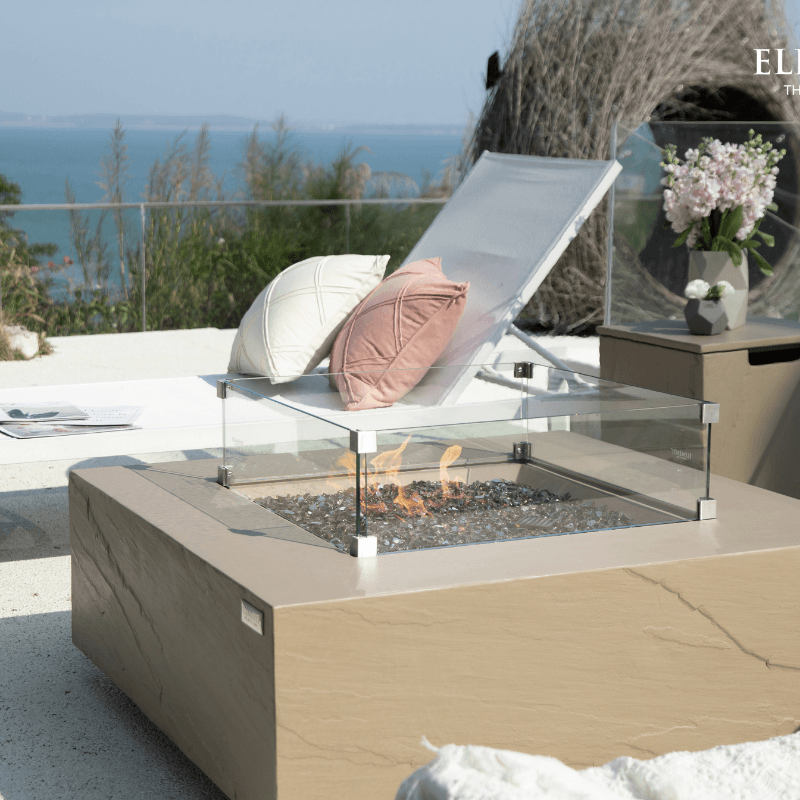 Elementi Plus - Uluru Square Concrete Fire Pit Table - OFG411SY - Fire Pit Stock