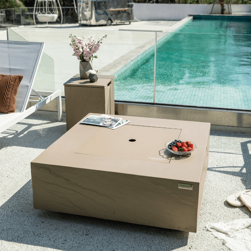 Elementi Plus - Uluru Square Concrete Fire Pit Table - OFG411SY - Fire Pit Stock