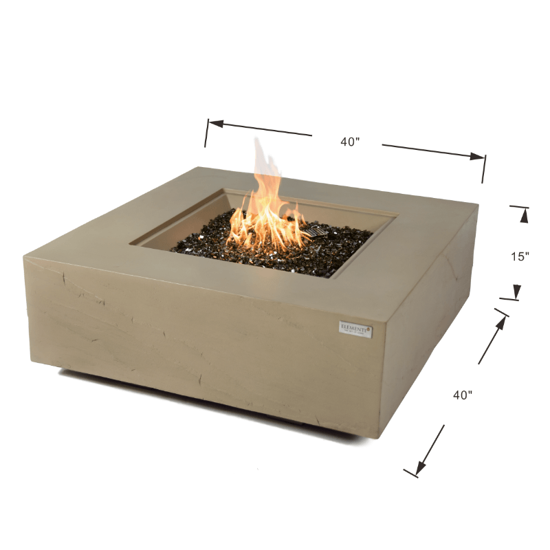 Elementi Plus - Uluru Square Concrete Fire Pit Table - OFG411SY - Fire Pit Stock