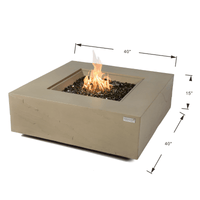 Thumbnail for Elementi Plus - Uluru Square Concrete Fire Pit Table - OFG411SY - Fire Pit Stock