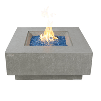 Thumbnail for Elementi Plus - Victoria Square Concrete Fire Pit Table - OFG413LG - Fire Pit Stock